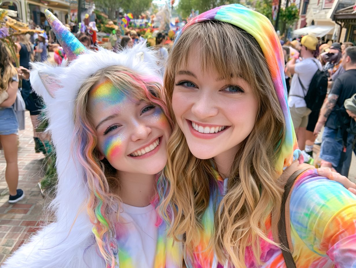 Krewe of Unicorns members in capes and glitter gathered before the parade